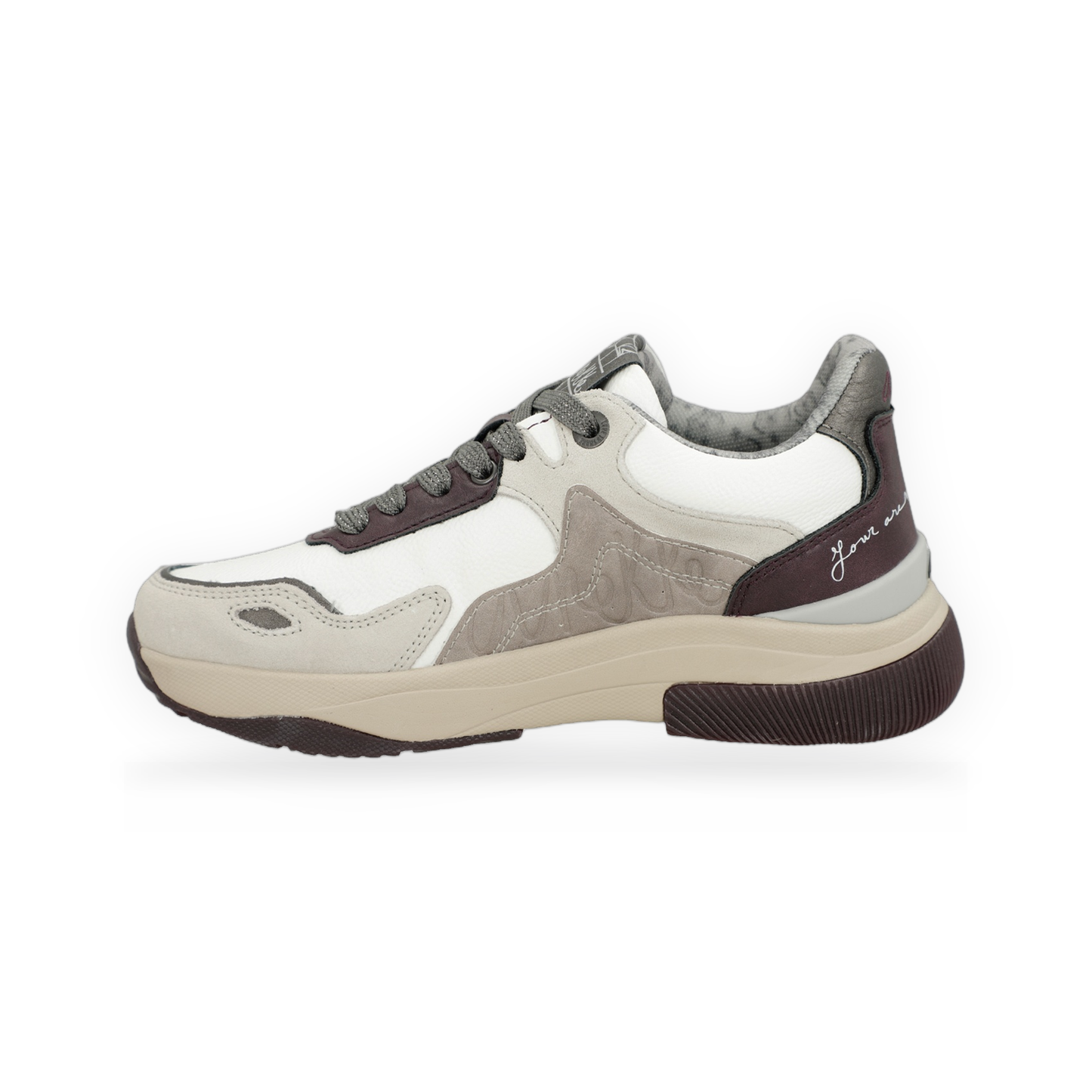 Anekke - White and burgundy sneakers