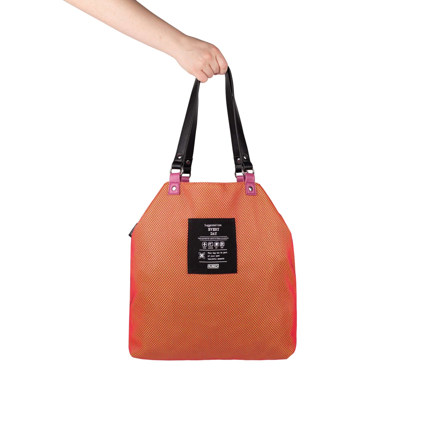Munich Gogo Spin Reversible Tote Bag Orange/Purple 7113553