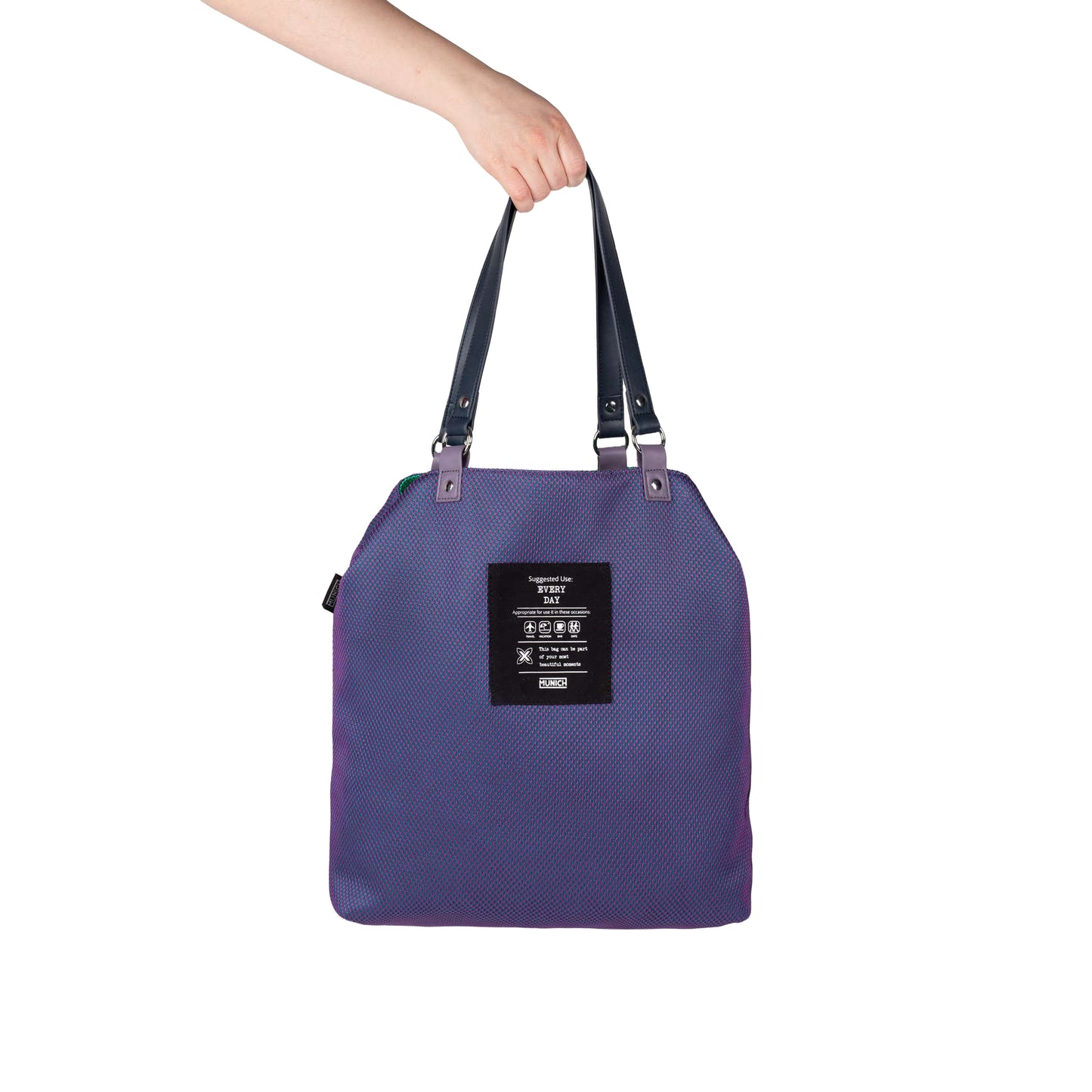 Munich Gogo Spin Reversible Tote Bag Purple/Aqua 7113554