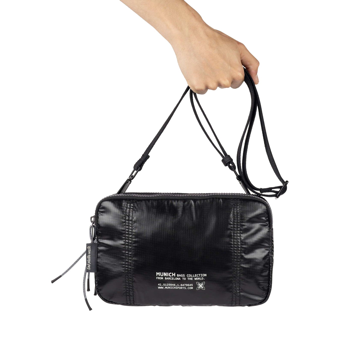 Munich Deep Recycled Crossbody Double Black 7113598