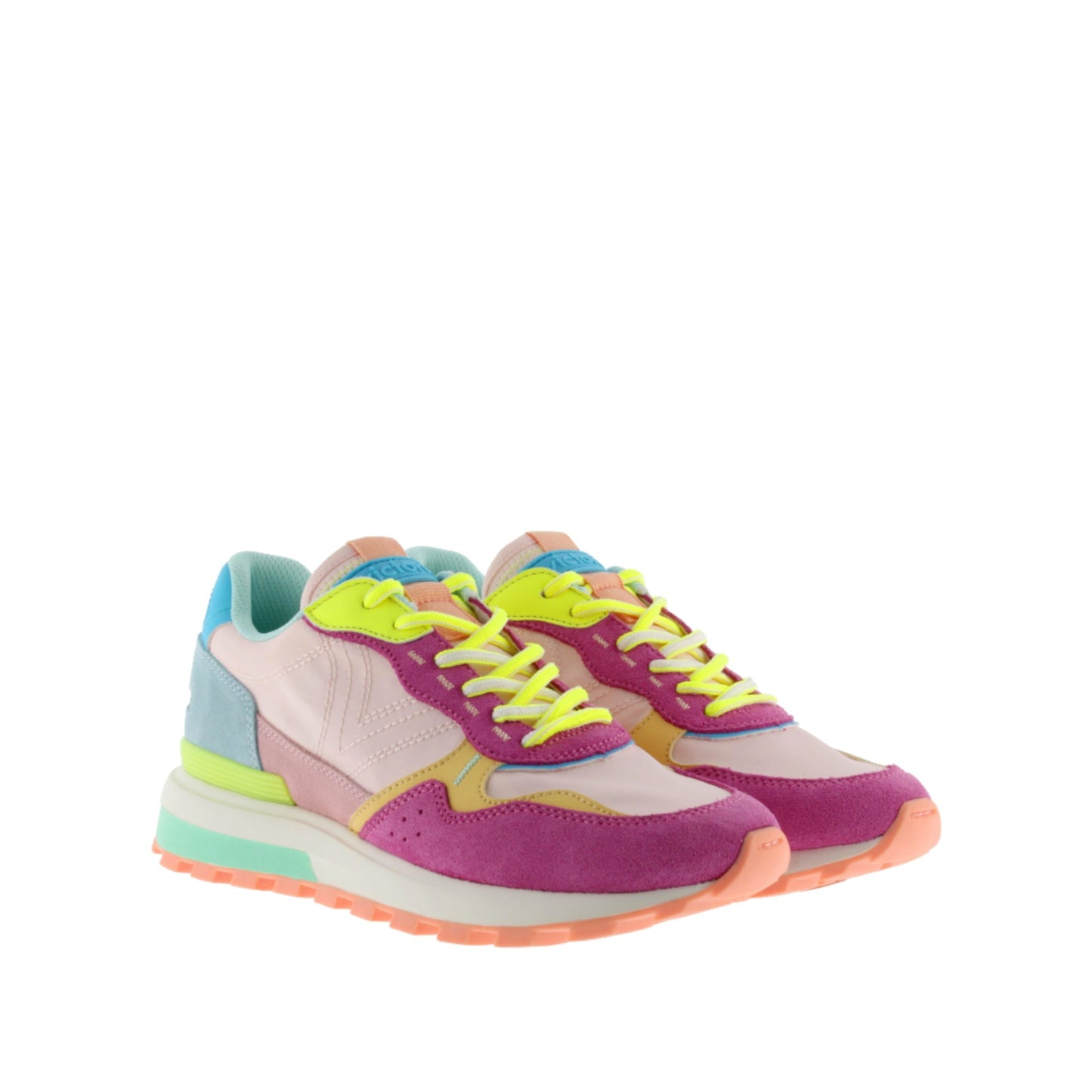Victoria Luna Nylon & Pink Multi-Colored Suede