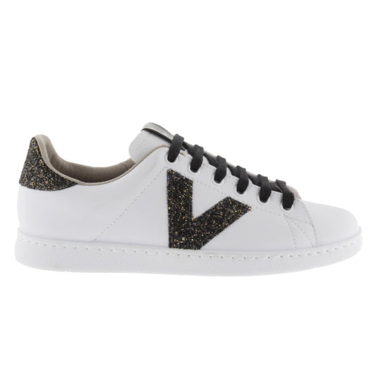 Victoria TENIS EFECTO PIEL & GLITTER NEGRO