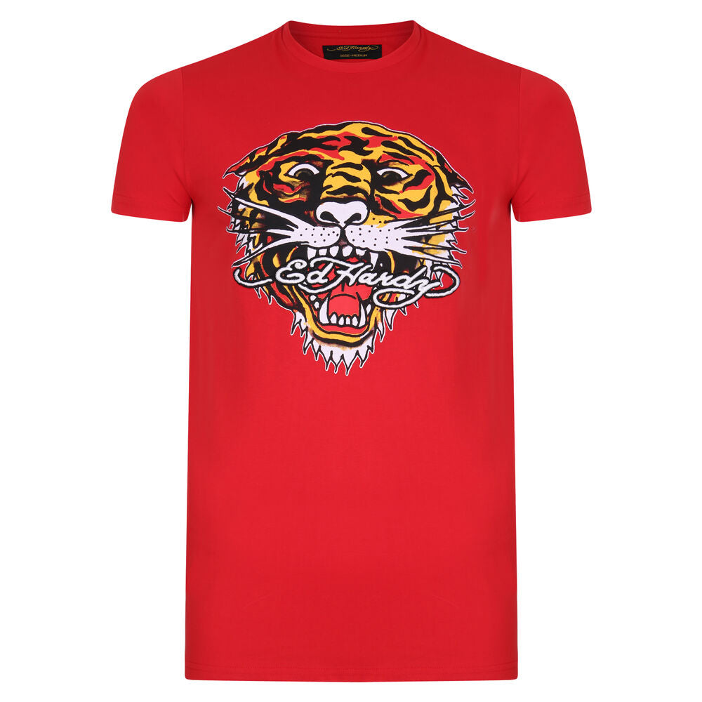 T-shirt graphique Ed Hardy Tiger Mouth rouge