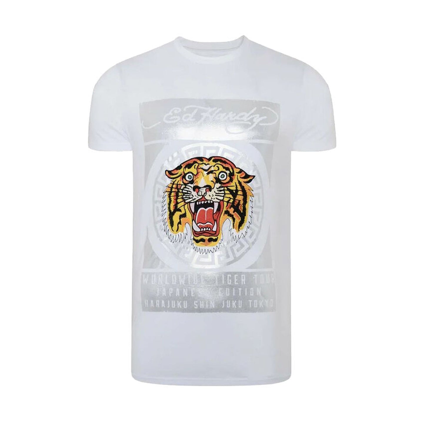 T-shirt blanc Ed Hardy Tile-Roar