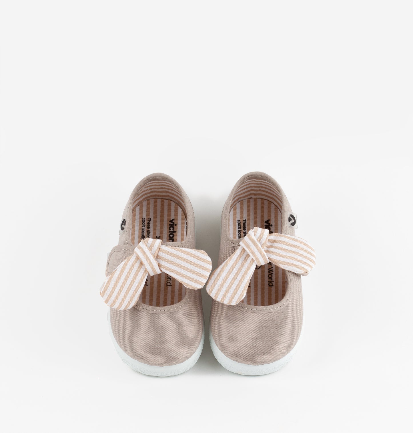 Victoria OJALÁ LONA PAÑUELO RAYAS BEIGE