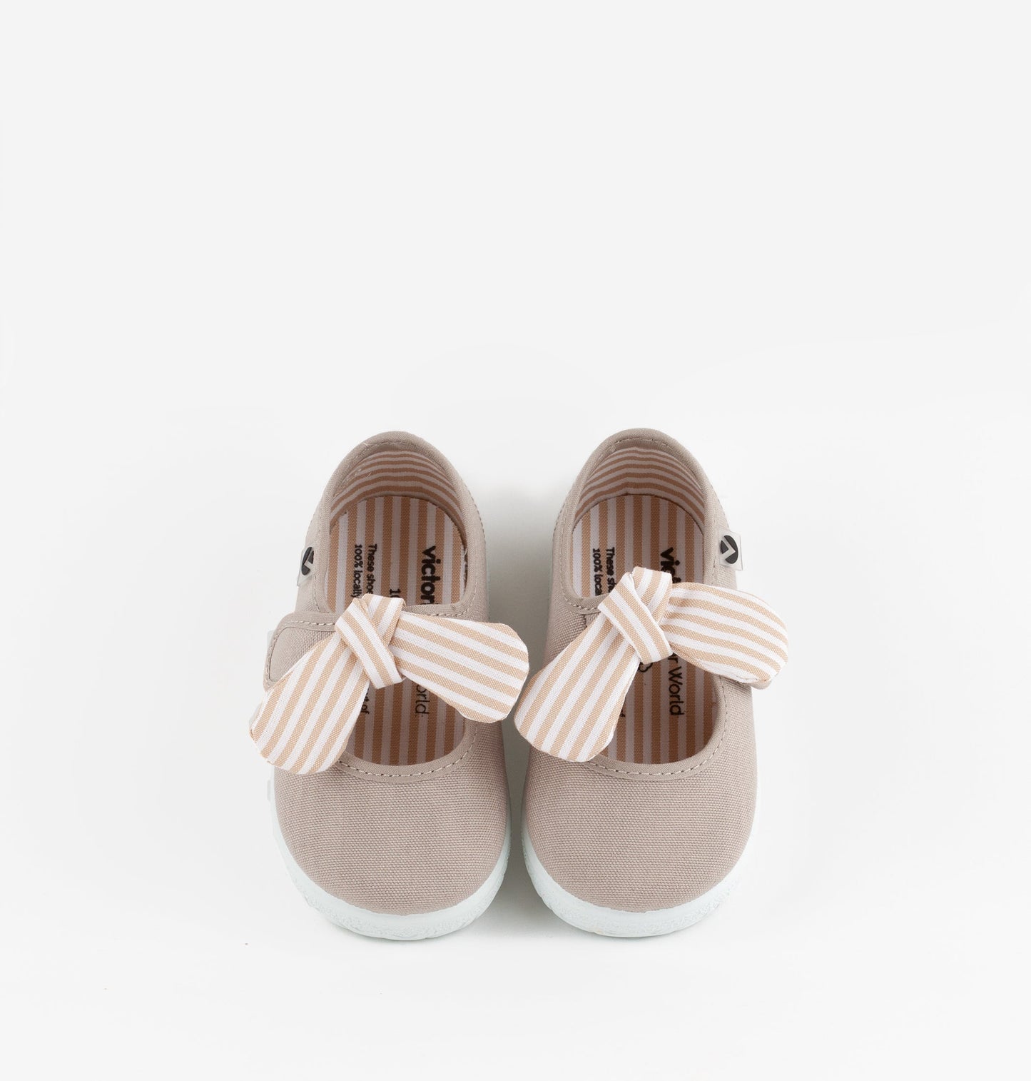 Victoria OJALÁ LONA PAÑUELO RAYAS BEIGE
