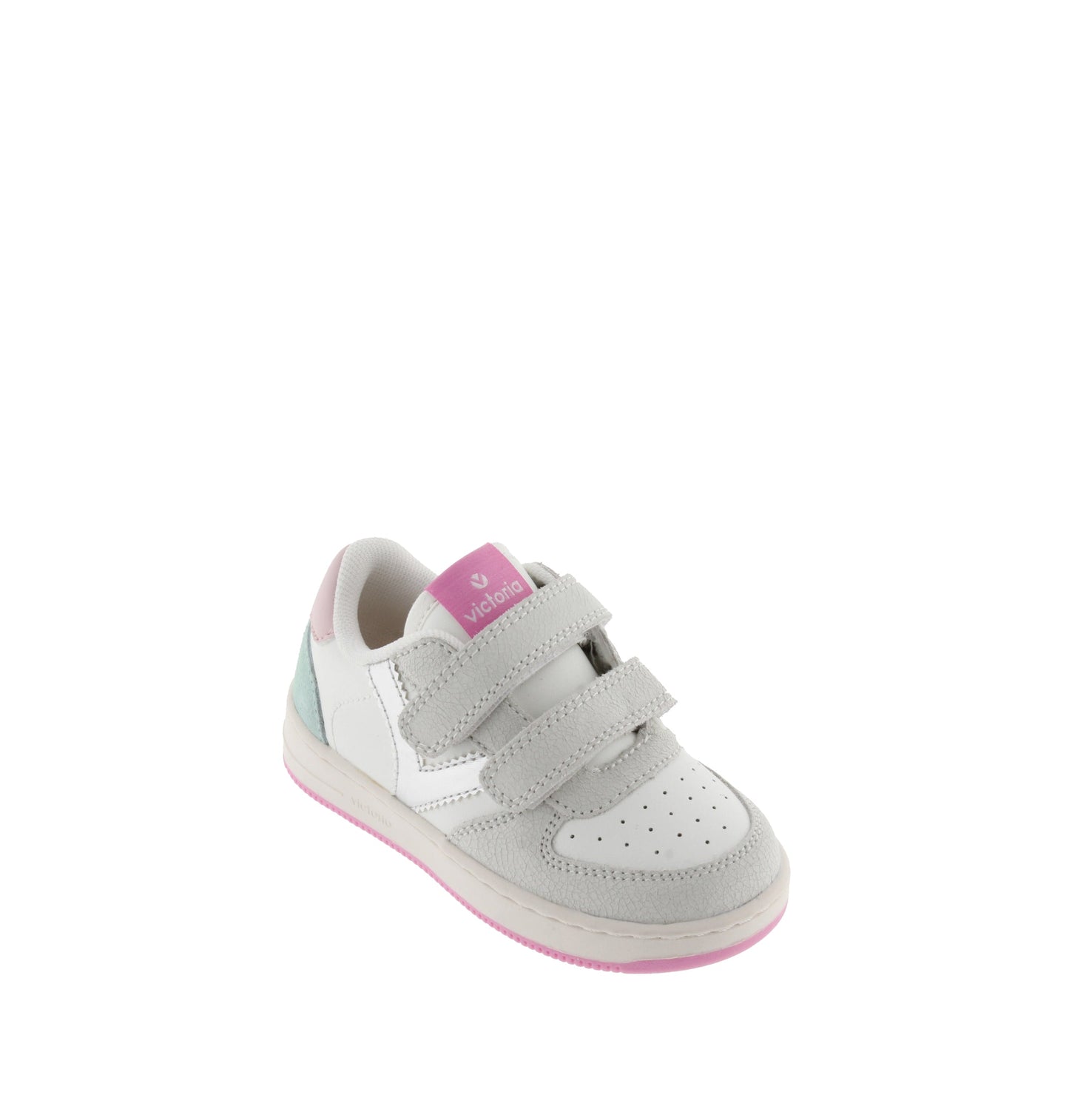 Victoria TIME STRIPS CRACKLED SUEDE &amp; MULTICOLOR PINK