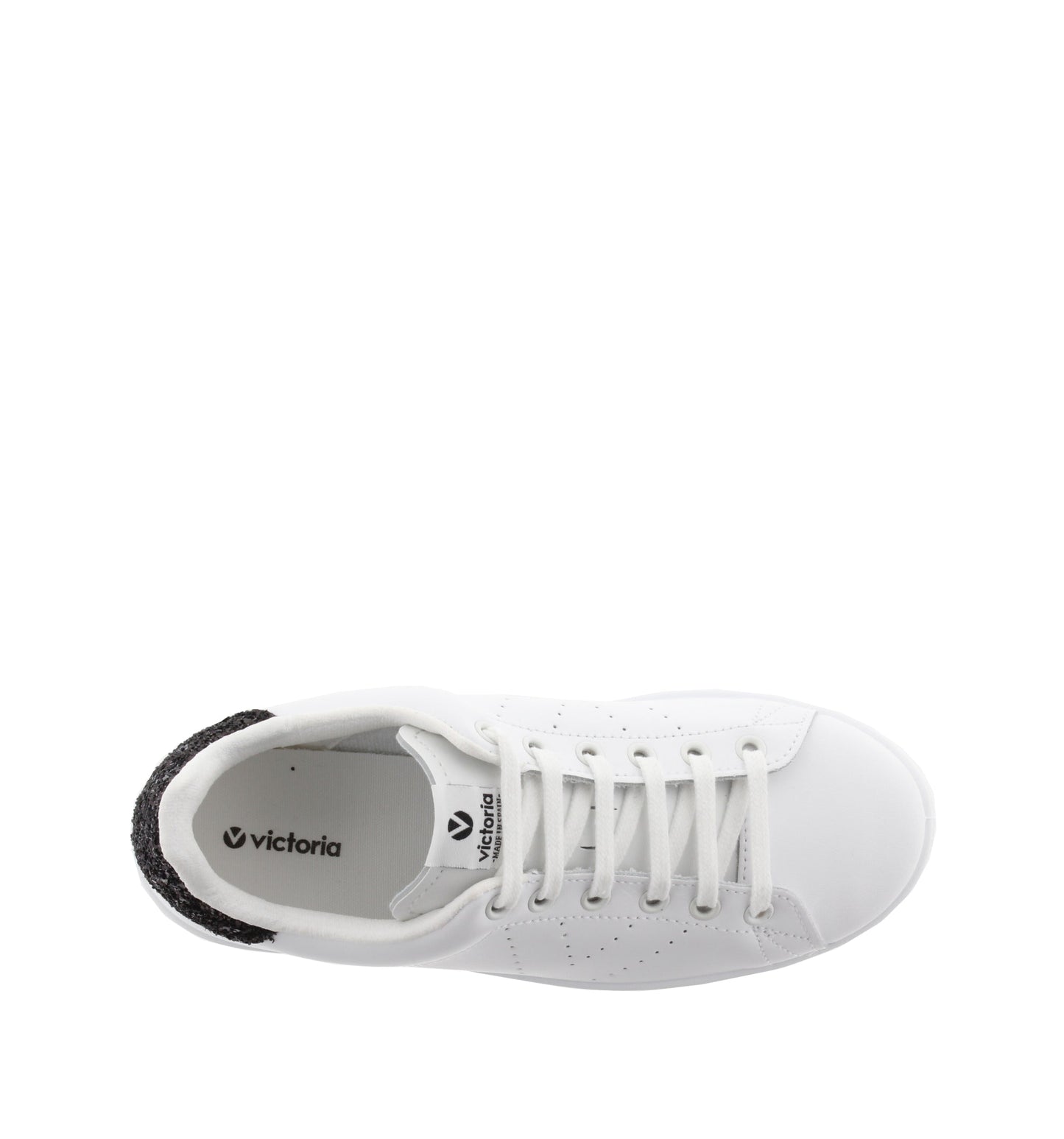 Victoria BLACK LEATHER &amp; GLITTER TENNIS SHOES