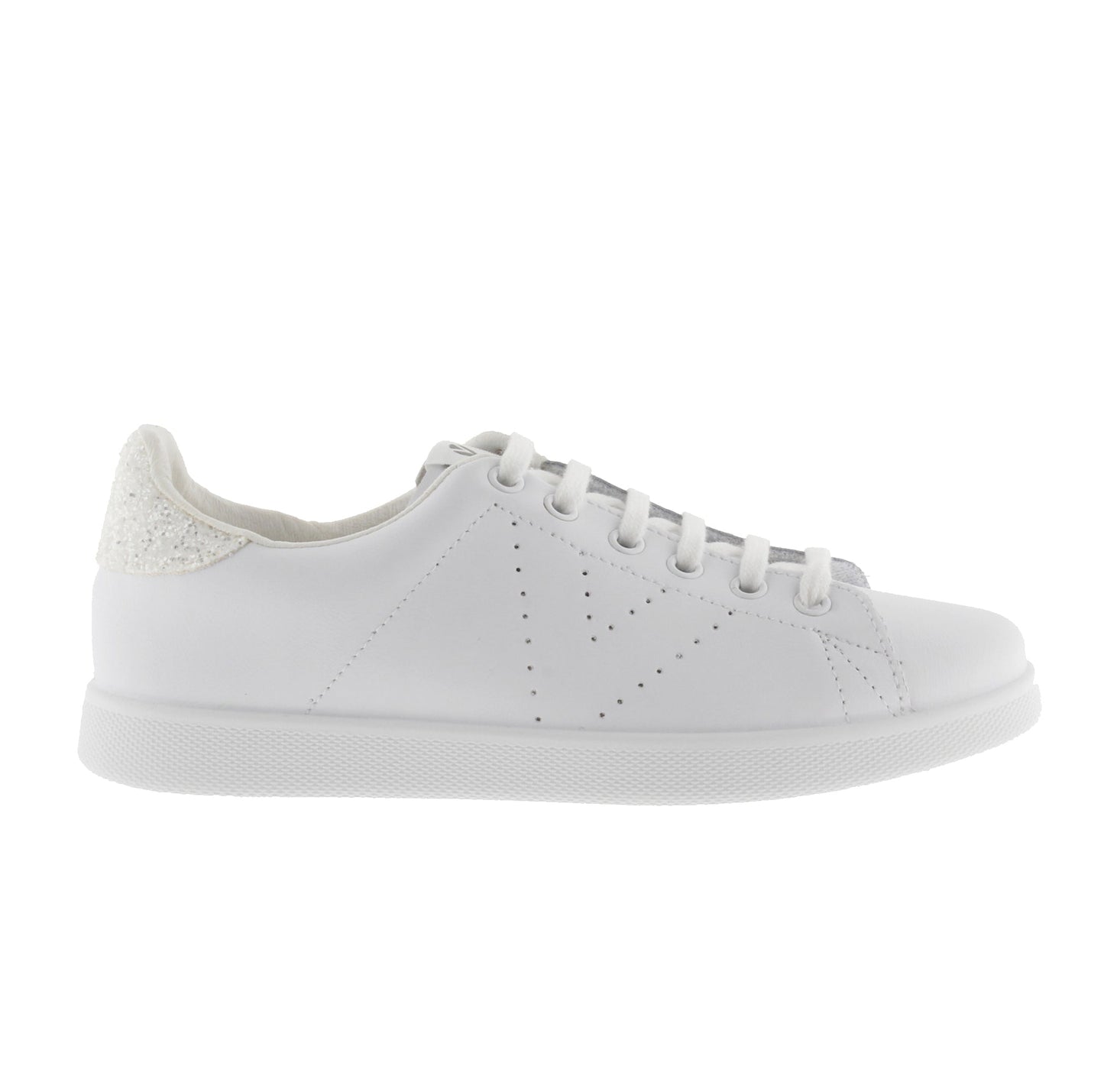 Victoria White Leather &amp; Glitter Tennis Shoes