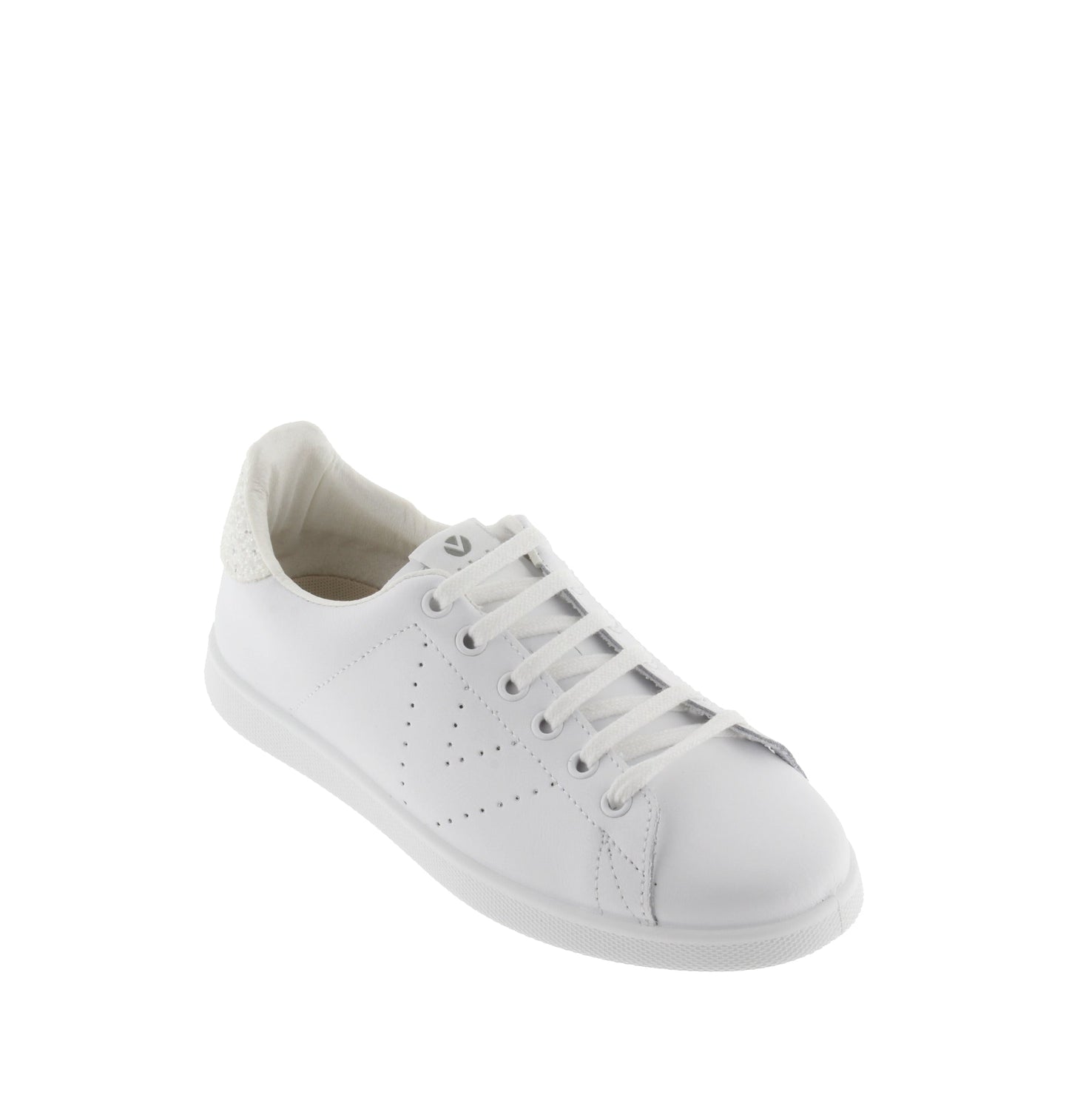 Victoria White Leather &amp; Glitter Tennis Shoes