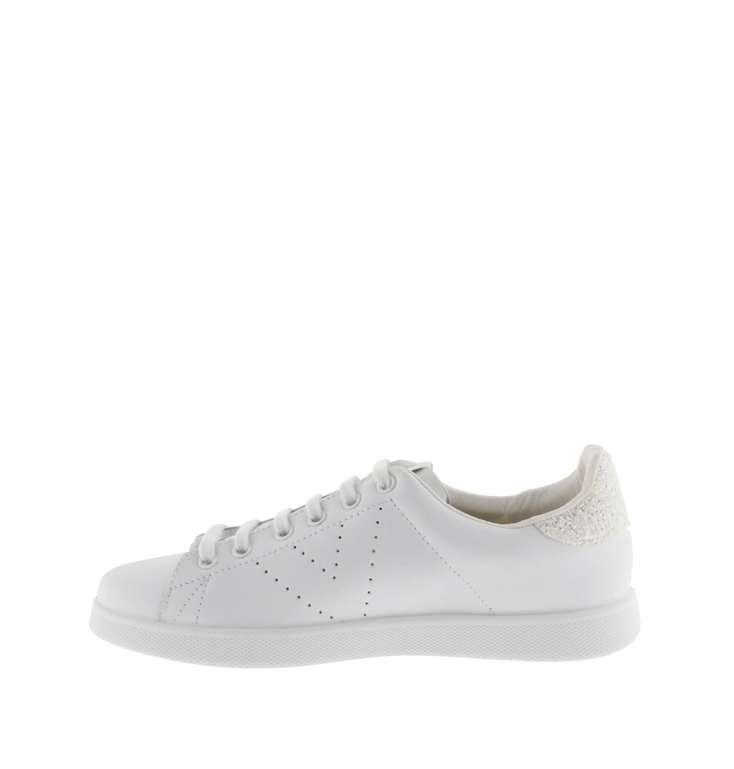 Victoria White Leather &amp; Glitter Tennis Shoes
