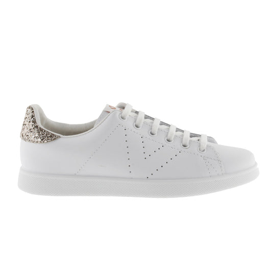 Victoria PINK LEATHER &amp; GLITTER TENNIS SHOES