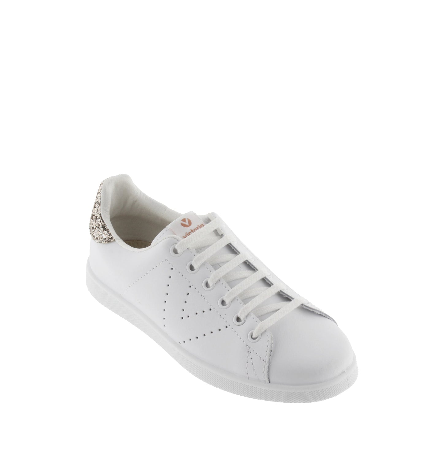Victoria PINK LEATHER &amp; GLITTER TENNIS SHOES
