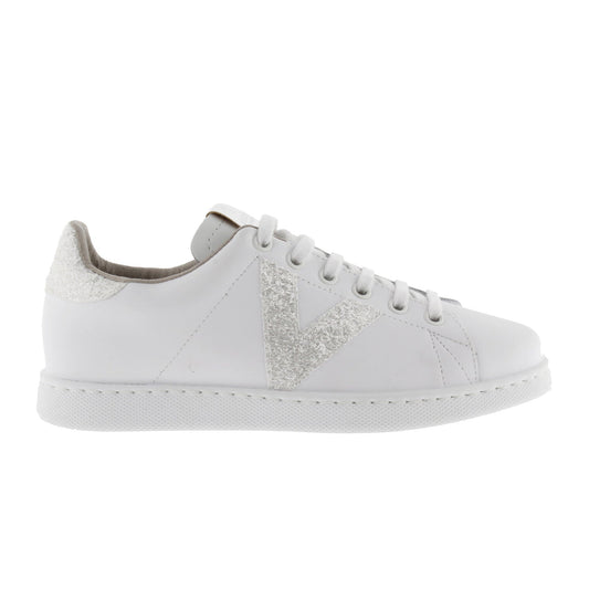 Victoria TENIS PIEL & VIRUTAS GLITTER BLANCO