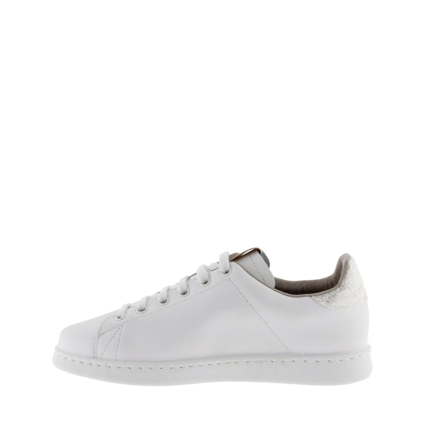 Chaussures de tennis Victoria en cuir blanc et paillettes