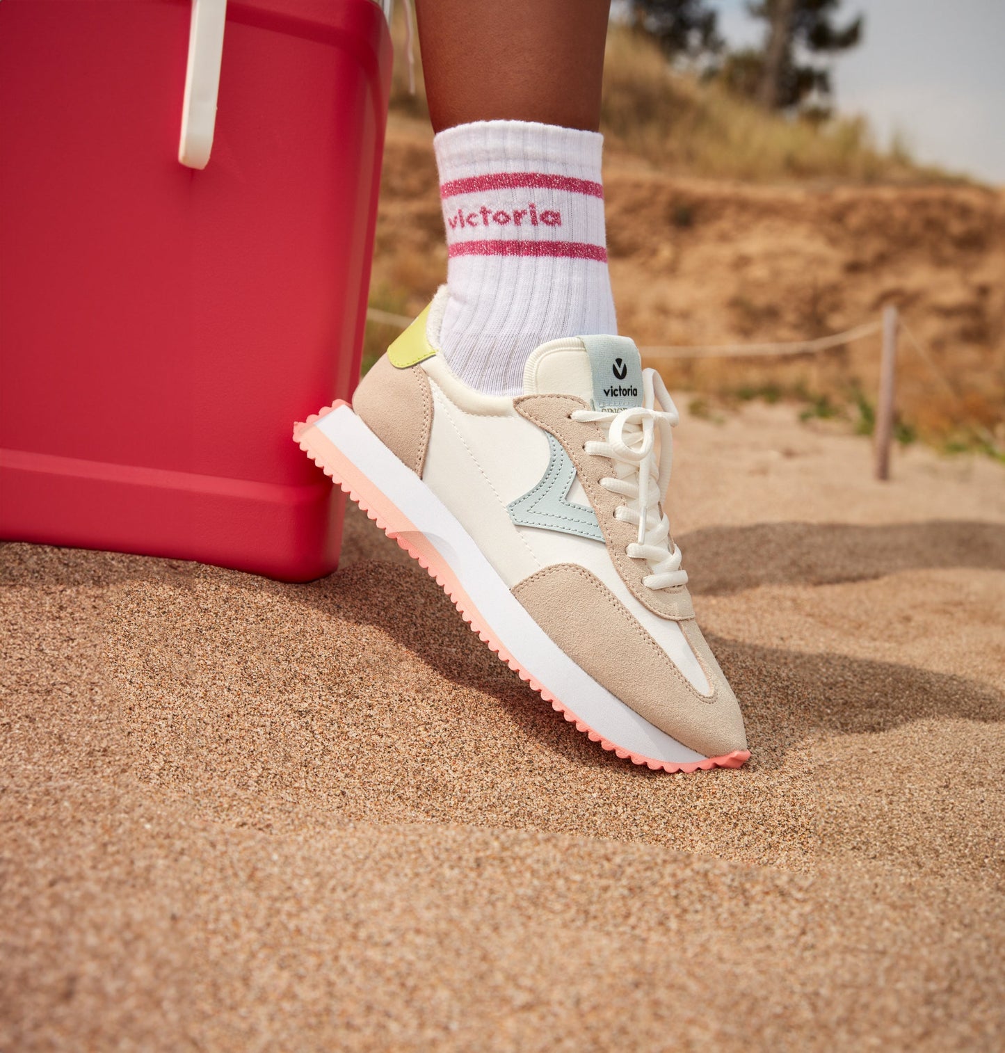 Victoria COSMOS DAIM &amp; NYLON MULTICOLORE BEIGE