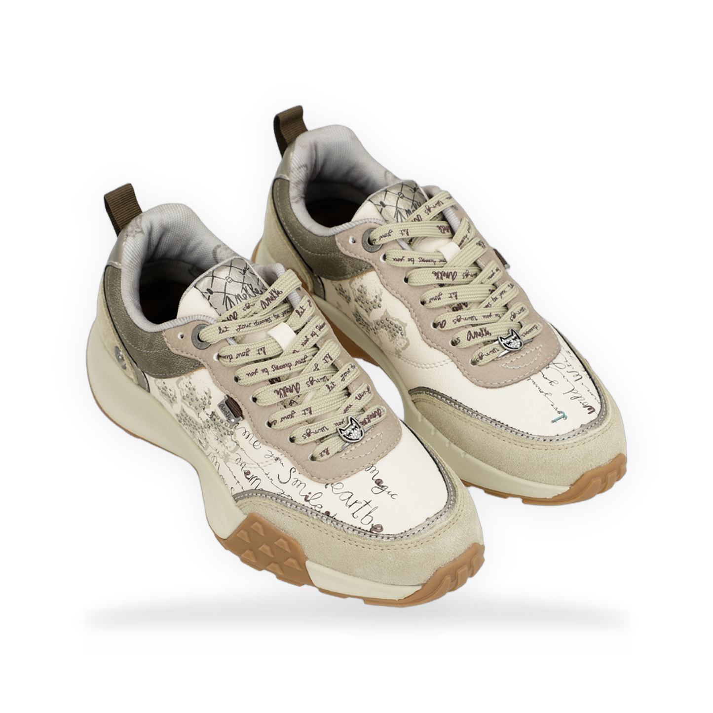 Anekke - Deportivos beige estampados
