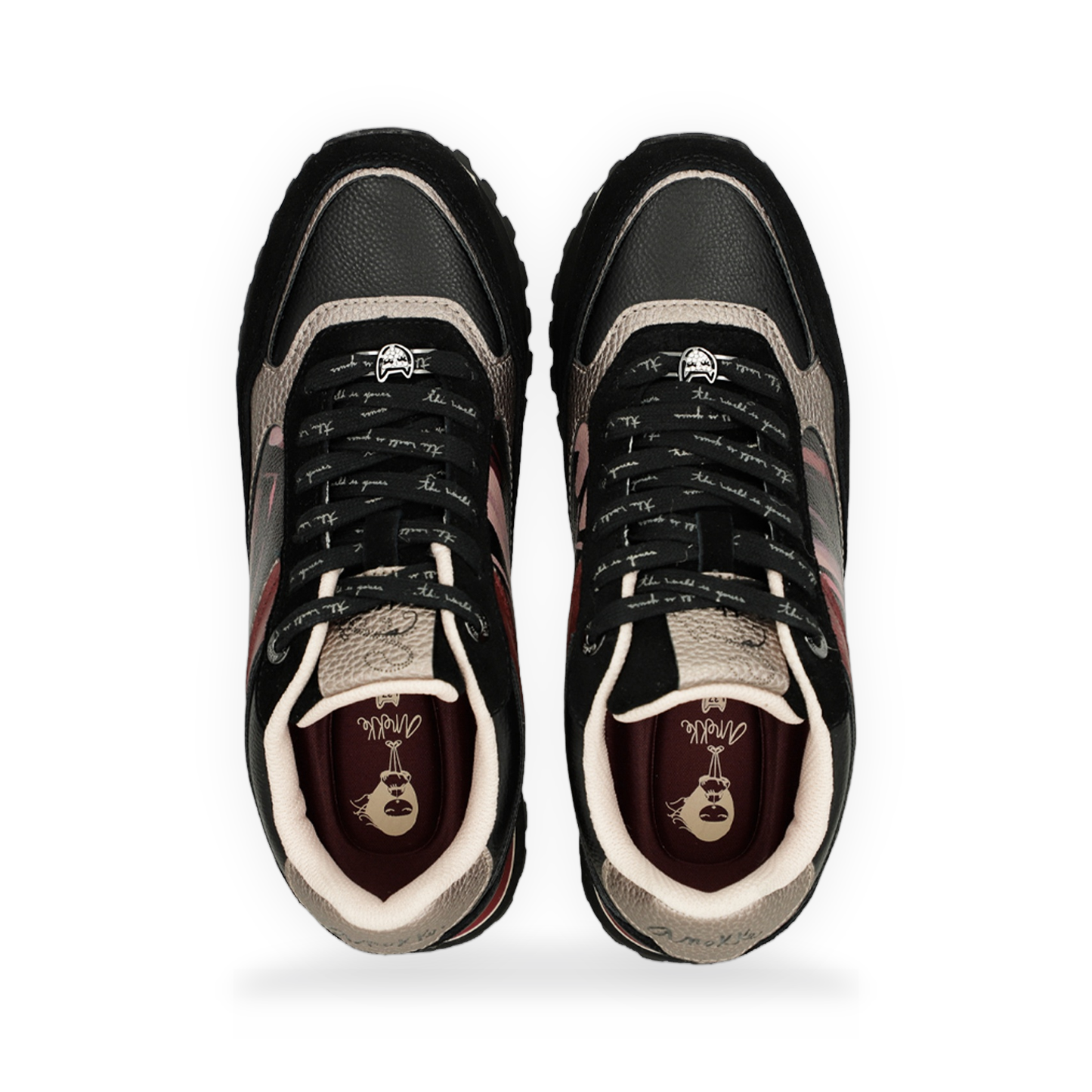 Anekke - Deportivos plataforma negro estampado