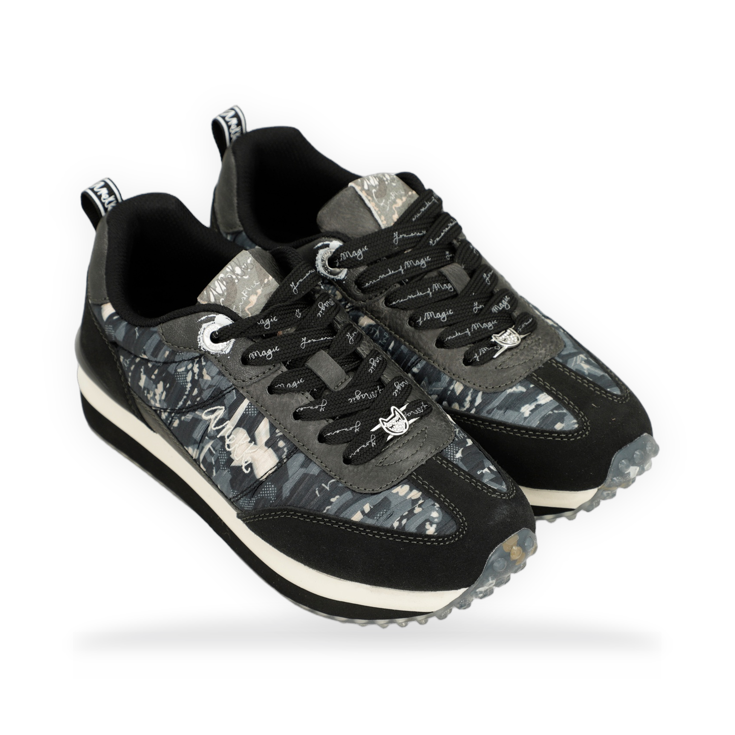 Anekke - Deportivos negros suela multicolor