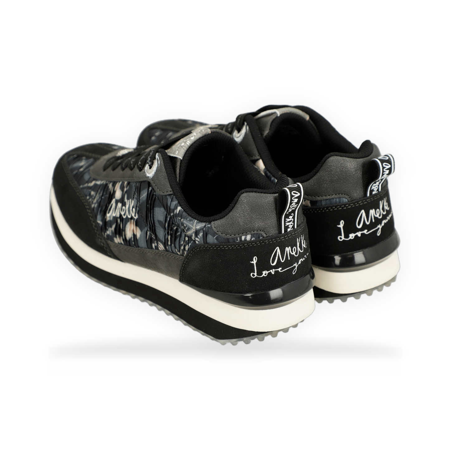 Anekke - Deportivos negros suela multicolor