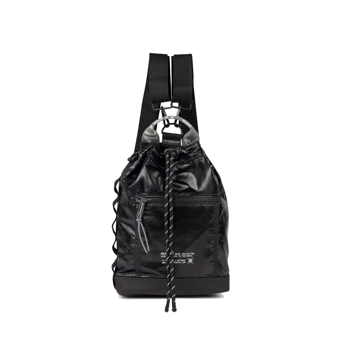 Munich Deep Recycled Drawstring Backpack Black 7113594