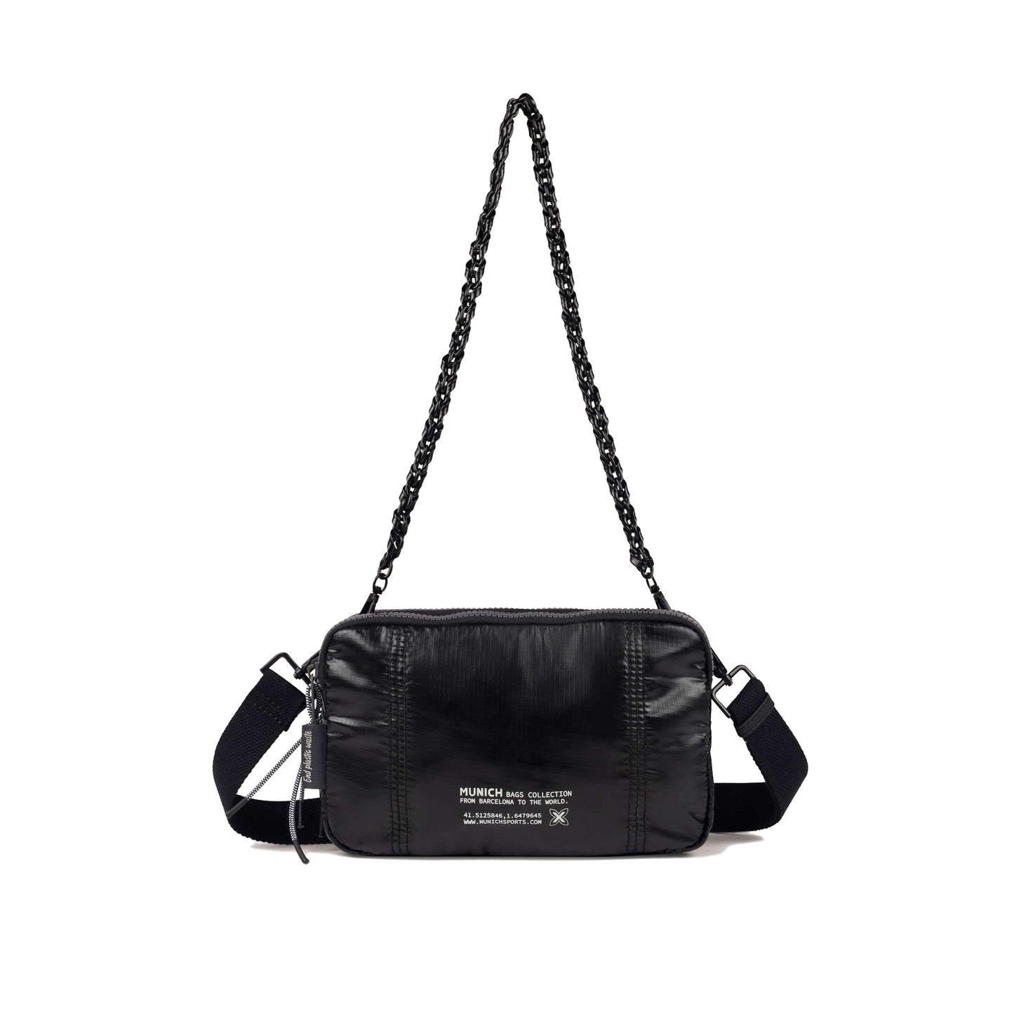 Munich Deep Recycled Crossbody Double Black 7113598
