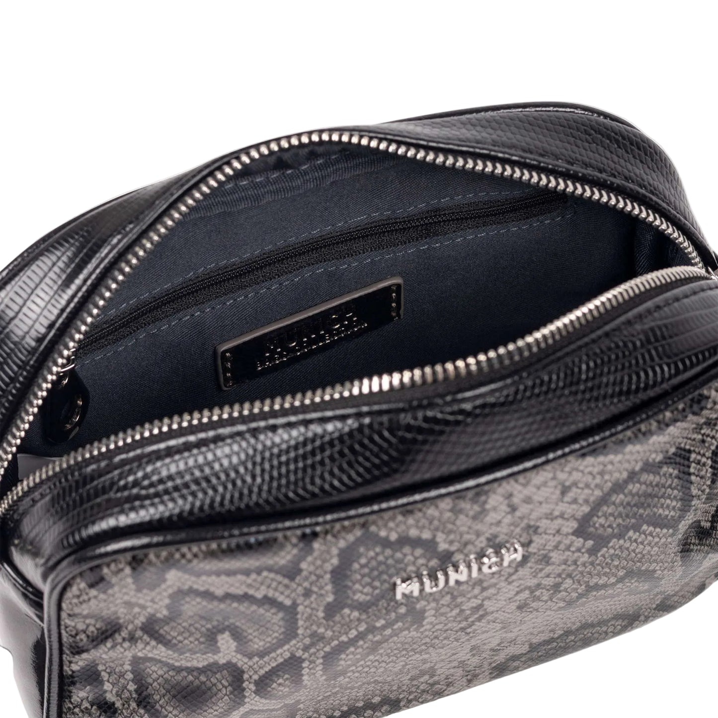 Munich Block Fun Black Lizard Crossbody Camera 7113623