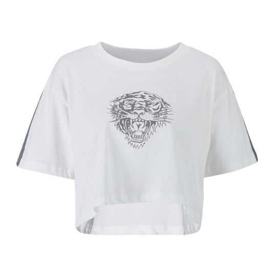 Ed Hardy Tiger Glow Crop Top White