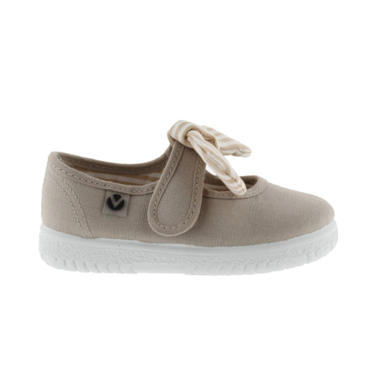 Victoria OJALÁ LONA PAÑUELO RAYAS BEIGE