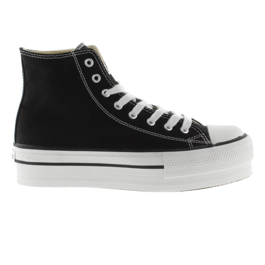 BOTTINES EN TOILE NOIRE DOUBLE Victoria TRIBU