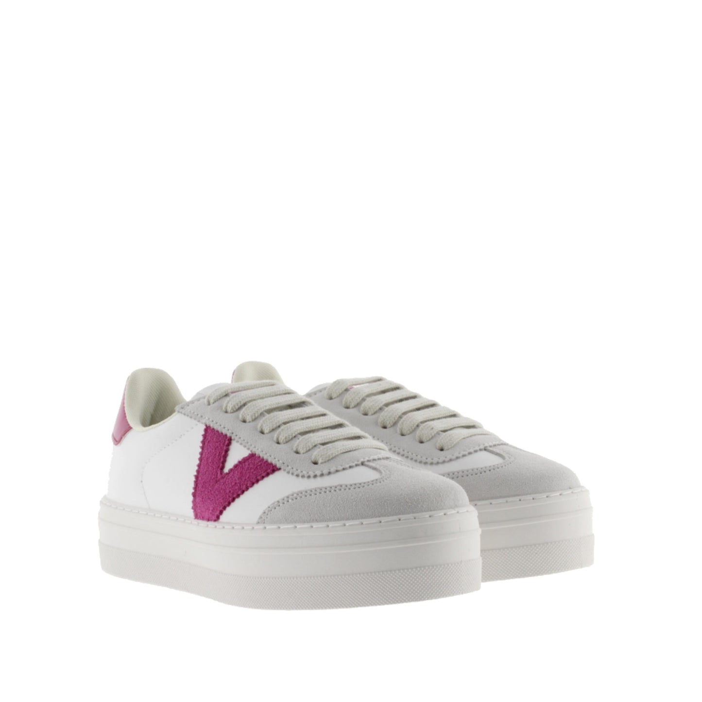 Victoria Barcelona Cyclist Leather Effect &amp; Fuchsia Suede