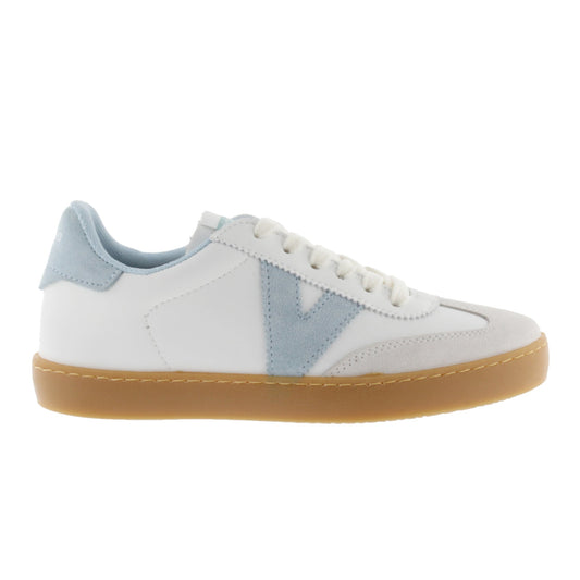Victoria BERLIN CYCLIST LEATHER EFFECT &amp; SKY BLUE SUEDE