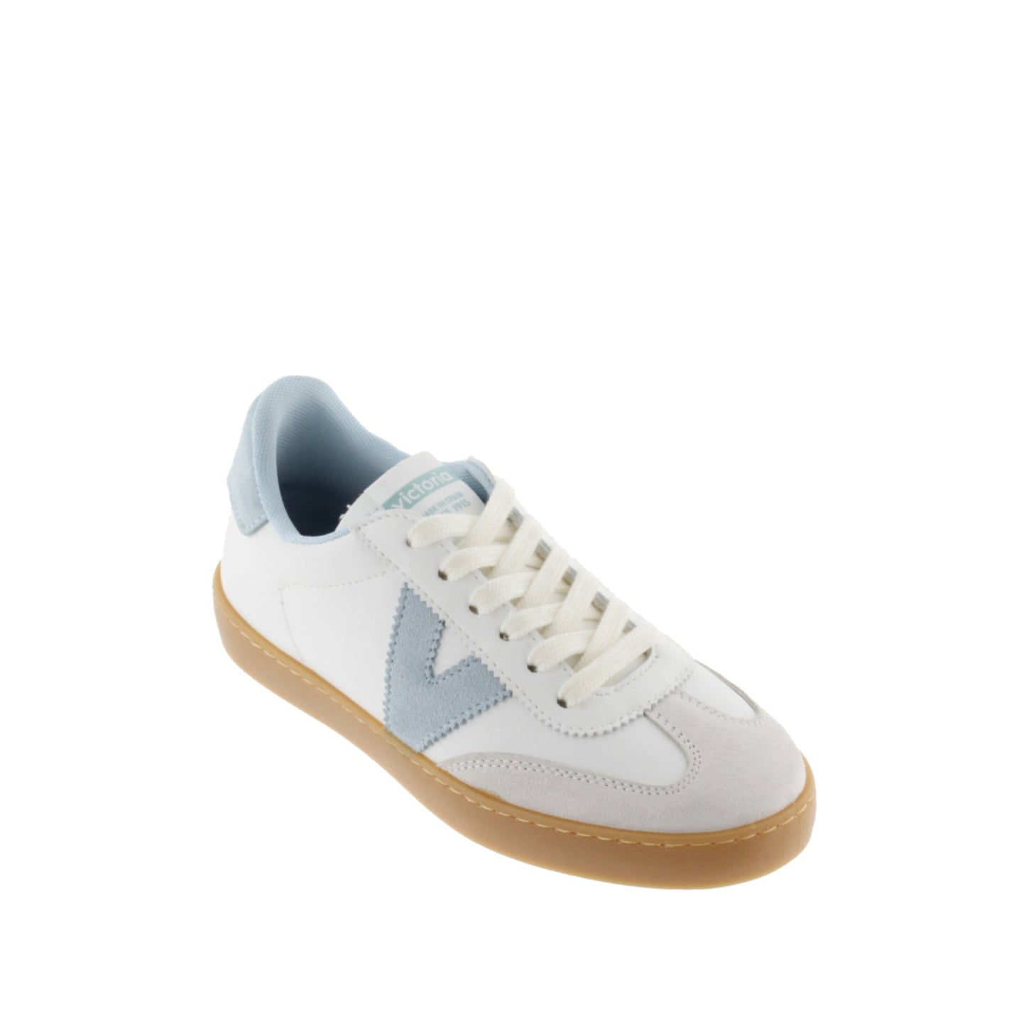Victoria BERLIN CYCLIST LEATHER EFFECT &amp; SKY BLUE SUEDE