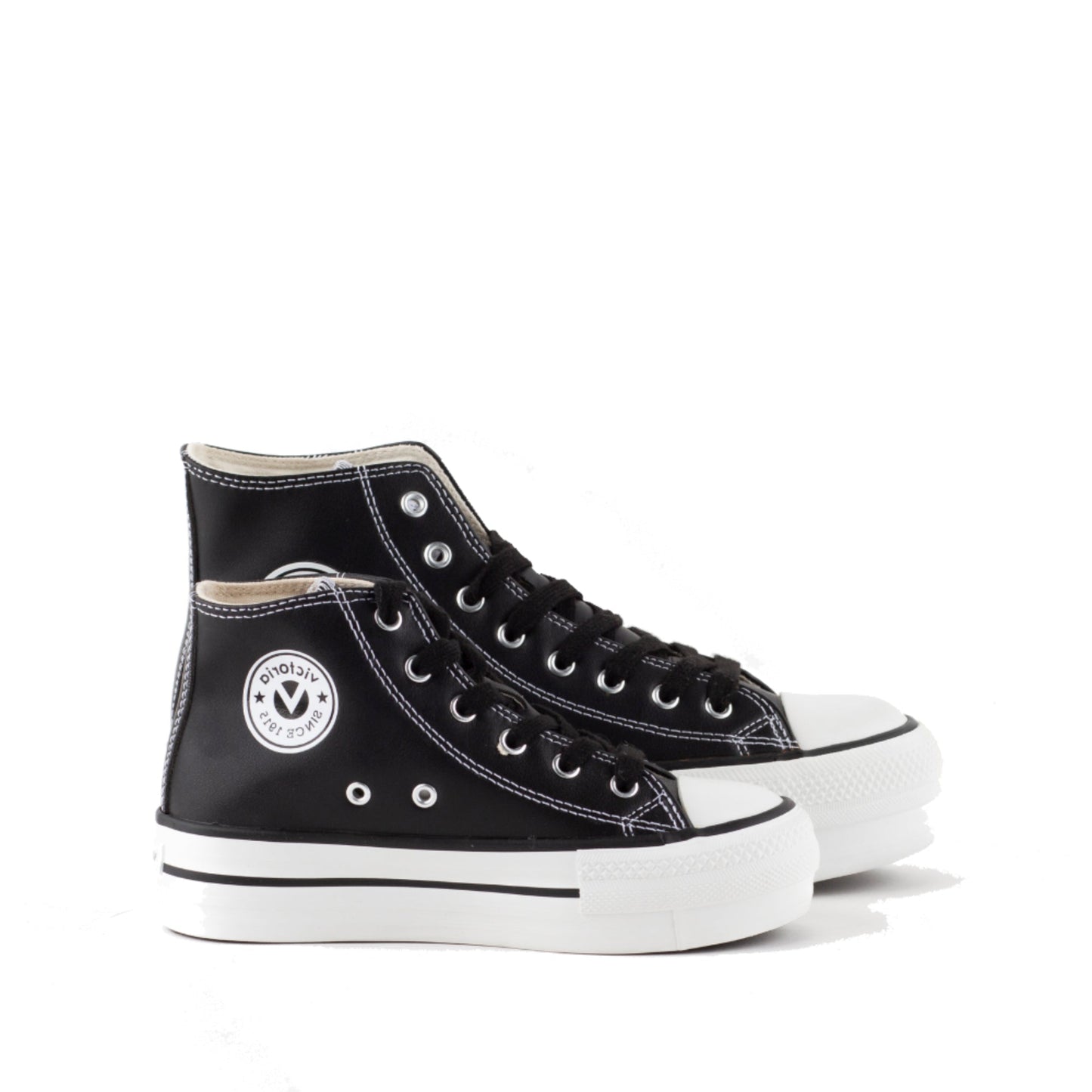 BOTTINES EFFET CUIR DOUBLE Victoria TRIBU NOIRES