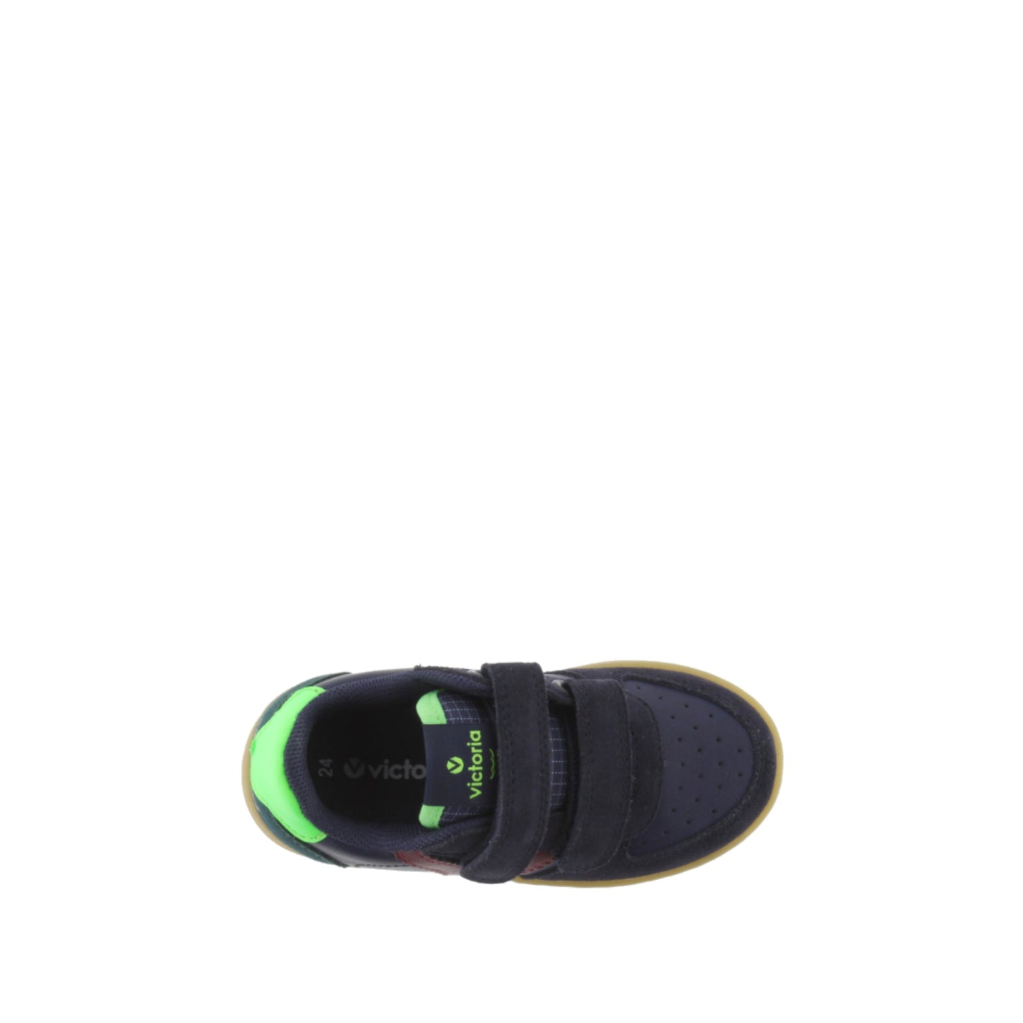 Victoria TIME LEATHER-EFFECT STRIPS &amp; NAVY SUEDE 