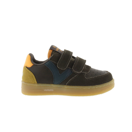 Victoria TIME LEATHER EFFECT STRIPS &amp; KHAKI SUEDE 