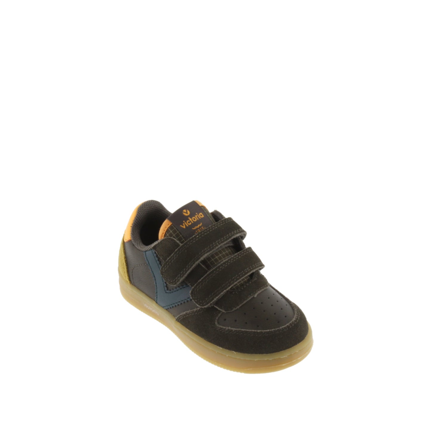 Victoria TIME LEATHER EFFECT STRIPS &amp; KHAKI SUEDE 