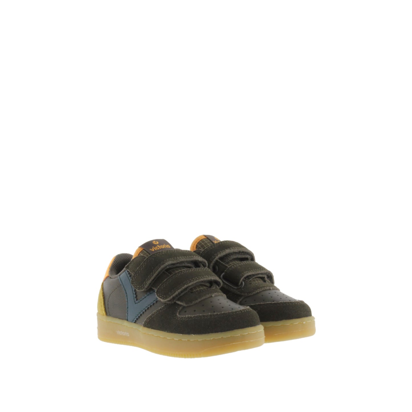 Victoria TIME LEATHER EFFECT STRIPS &amp; KHAKI SUEDE 
