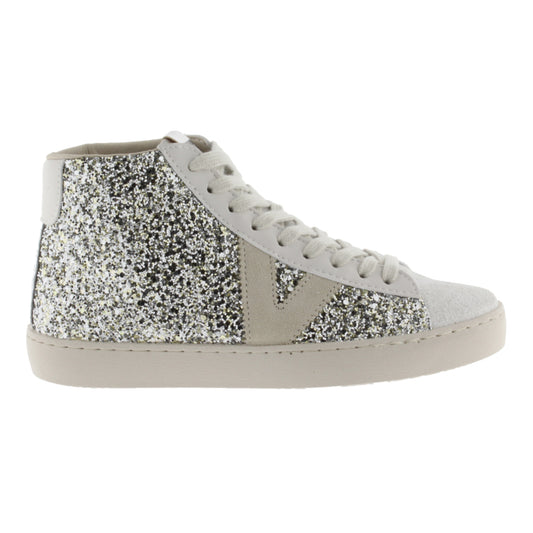 Victoria BERLIN BOTIN GLITTER & PIEL PLATA