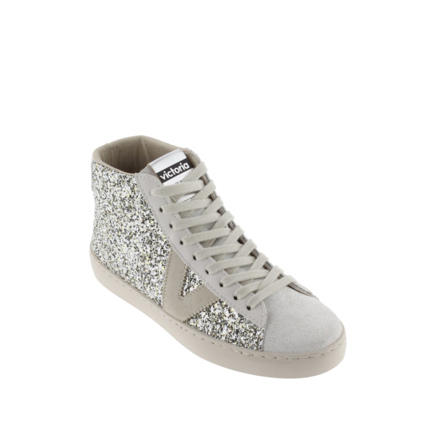 Victoria BERLIN BOTIN GLITTER & PIEL PLATA