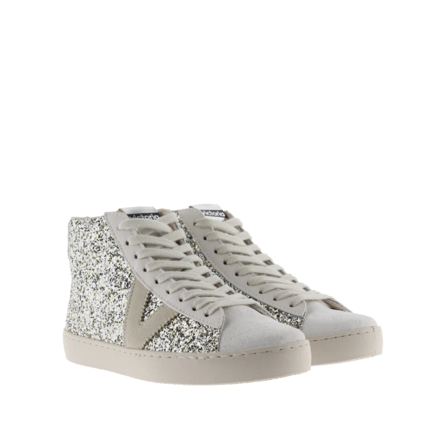 Victoria BERLIN BOTIN GLITTER & PIEL PLATA