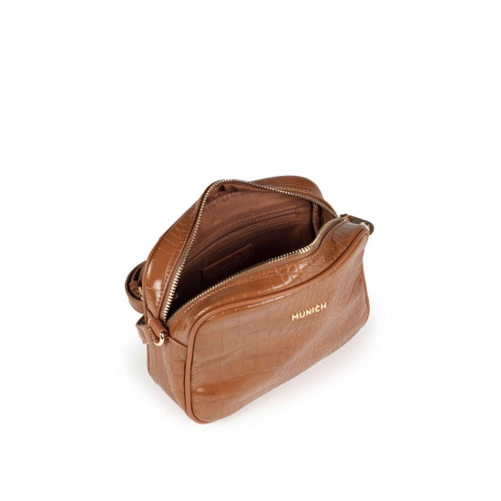Munich 7113421 Block Croco Fw25 Crossbody Camera Brown