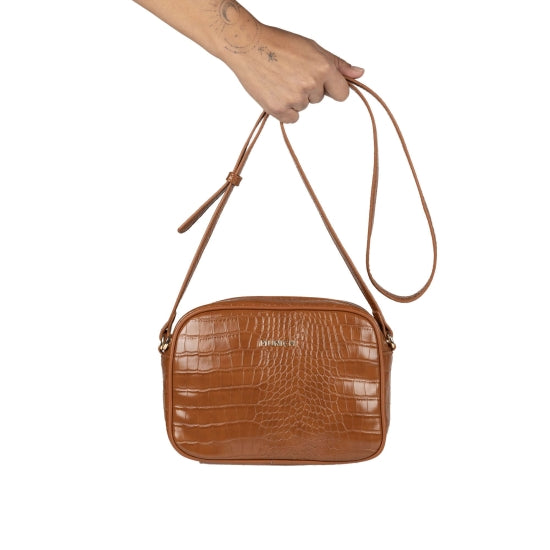 Munich 7113421 Block Croco Fw25 Crossbody Camera Brown