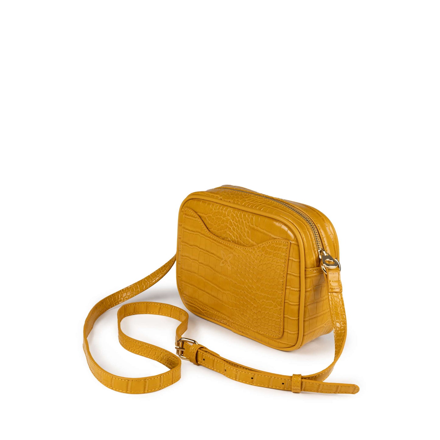 Munich 7113423 Block Croco Fw25 Crossbody Camera Moustard