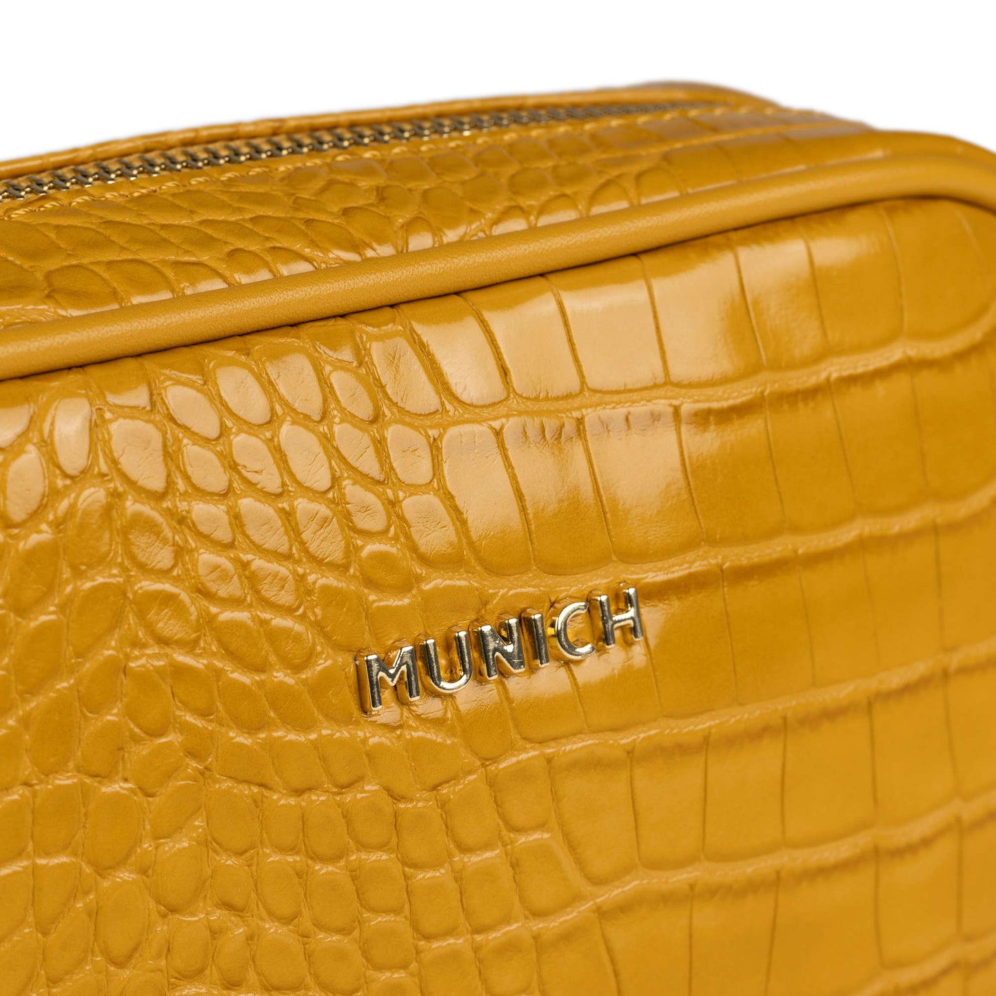Munich 7113423 Block Croco Fw25 Crossbody Camera Moustard