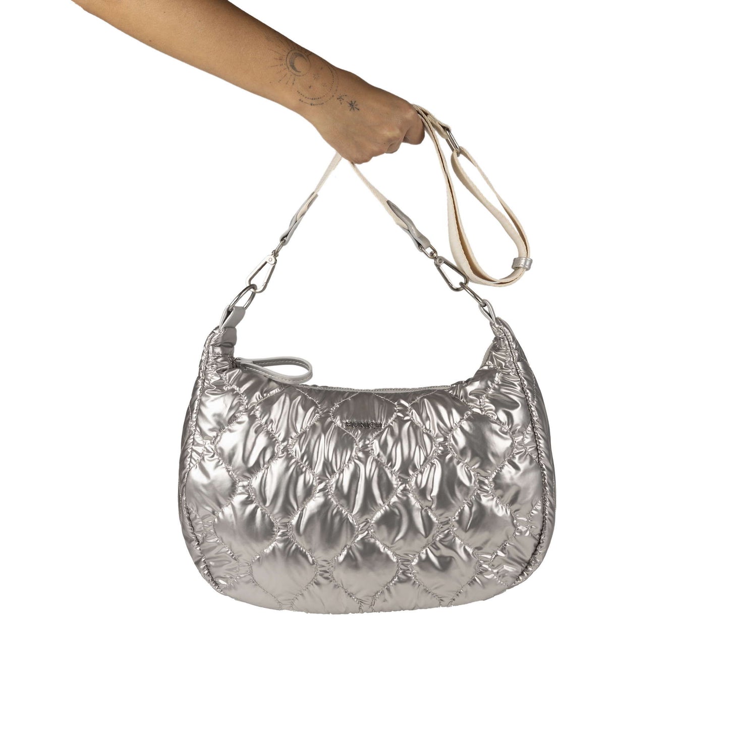 Munich 7113398 Cover Fw25 Crossbody Hobo Silver