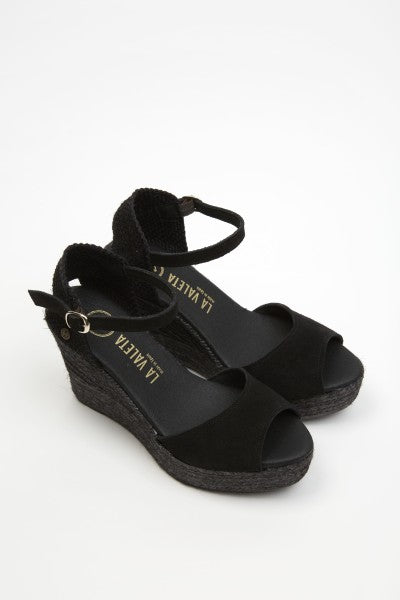 La Valeta Charlene Peep Toe Negro