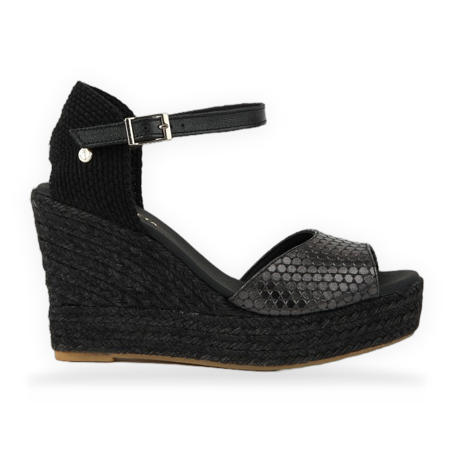 Vera Black Peep Toe Ballet Flat