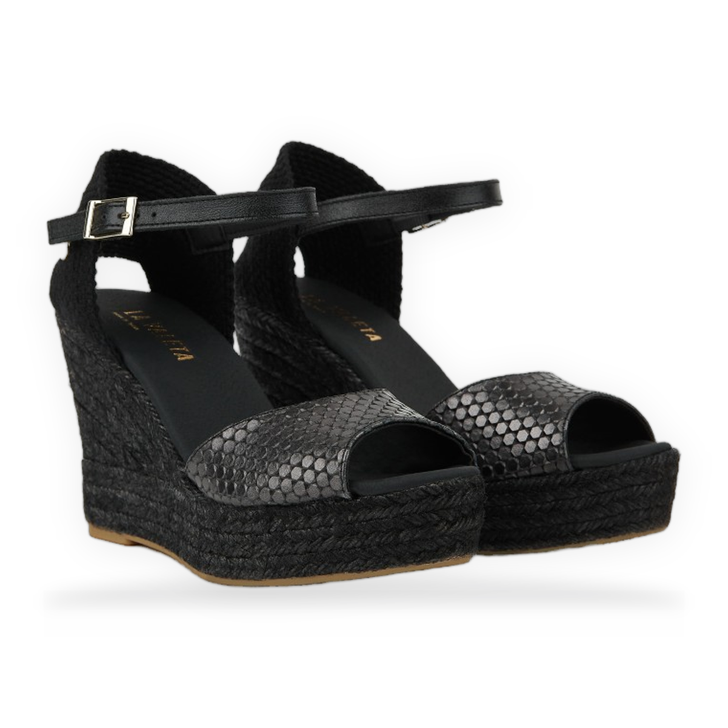 Vera Black Peep Toe Ballet Flat