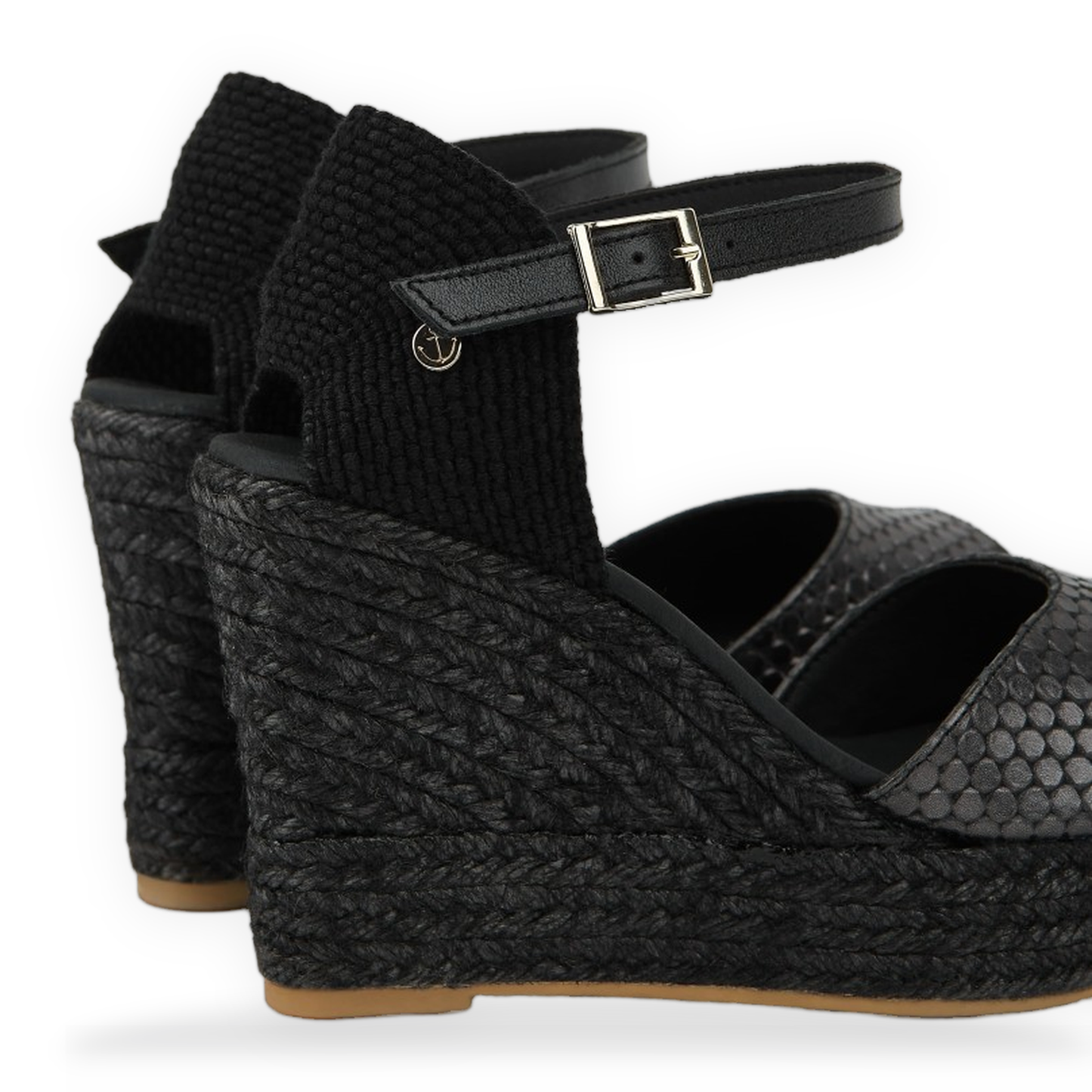 Vera Black Peep Toe Ballet Flat